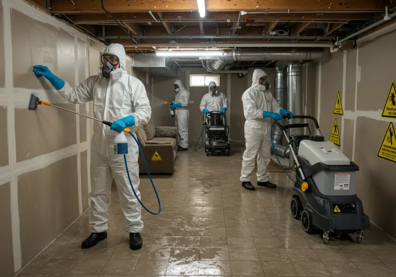 Basement Moisture Removal and Structural Drying process in Point Pleasant Beach, NJ